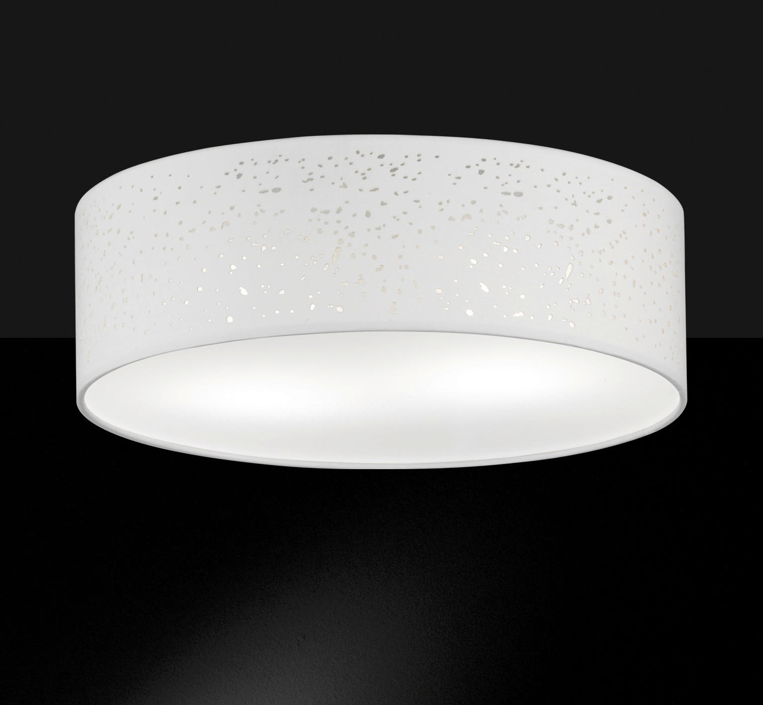 TAKLAMPA Thor 40 W 40 cm  - vit, Klassisk, textil/plast (40cm) - Fischer & Honsel