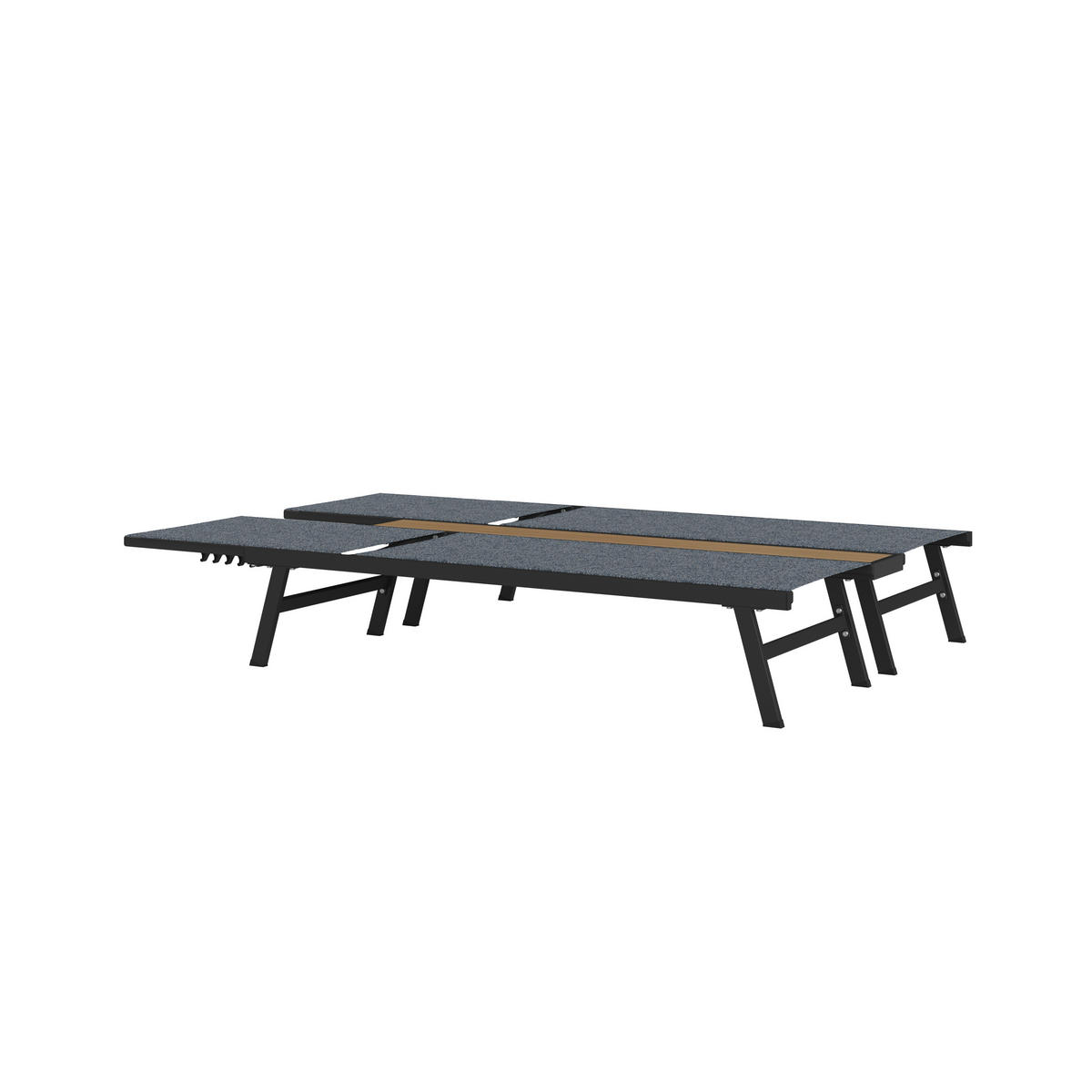 SONNENLIEGE 126/94/195 cm  - Dunkelgrau/Naturfarben, MODERN, Kunststoff/Textil (126/94/195cm) - Ambia Garden