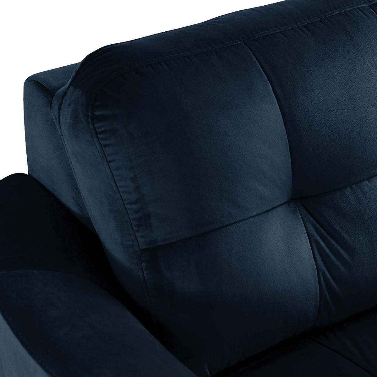 ECKSOFA Dunkelblau Samt  - Buchefarben/Dunkelblau, Design, Holz/Textil (236/190cm) - Livetastic