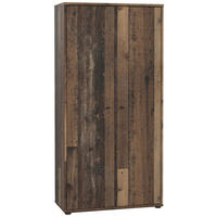 DREHTÜRENSCHRANK 73,7/149,5/34,8 cm,  in Dunkelbraun, Graubraun, 2-türig  - Dunkelbraun/Graubraun, Design, Holzwerkstoff (73,7/149,5/34,8cm)