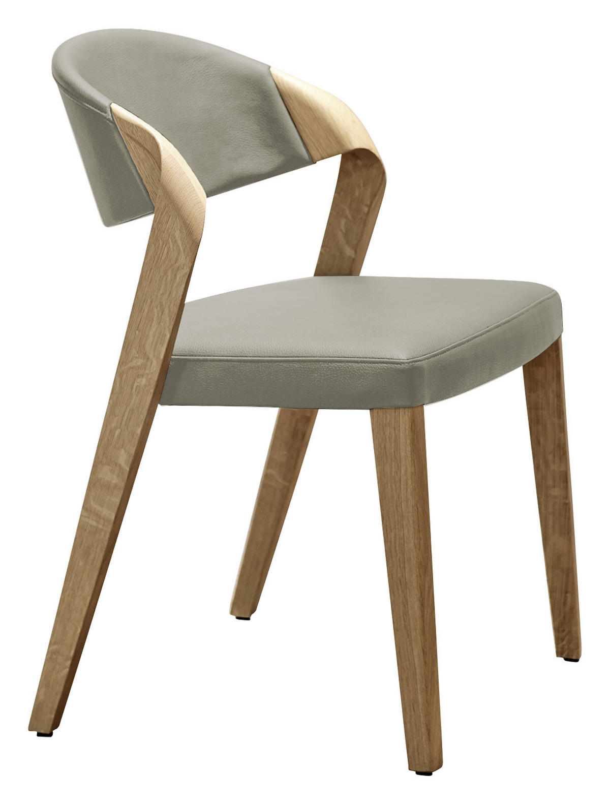 STUHL Echtleder Eichefarben, Hellbraun Altholz, Eiche massiv  - Hellbraun/Eichefarben, Natur, Leder/Holz (53/82/57cm) - Voglauer