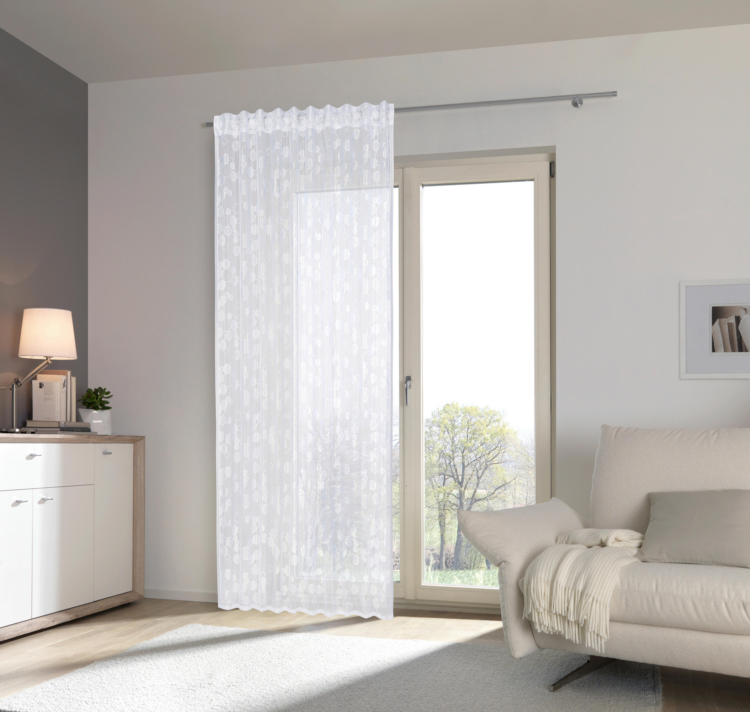 FERTIGVORHANG   140/245 cm   - Weiß, Basics, Textil (140/245cm) - Esposa