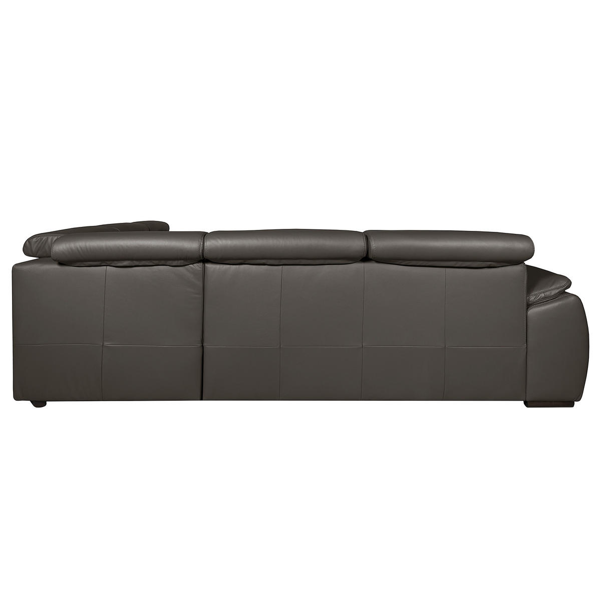 ECKSOFA  in Echtleder Dunkelbraun  - Dunkelbraun/Schwarz, Design, Leder/Holz (265/265cm) - Livetastic