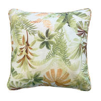 OUTDOOR-KISSEN in Braun, Creme, Grün geometrisch 50/50 cm  - Creme/Braun, Basics, Textil (50/50cm)