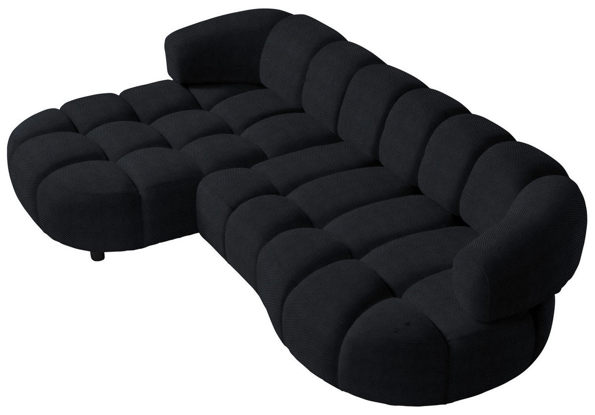 ECKSOFA in Webstoff Schwarz  - Schwarz, Design, Holz/Textil (183/284cm) - Welnova