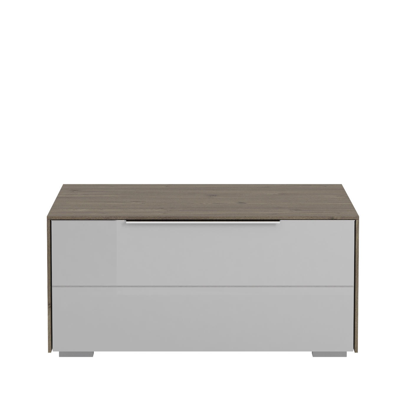 GARDEROBENBANK Hellgrau, Walnussfarben - Chromfarben/Walnussfarben, Design, Glas/Kunststoff (80,8/38,7/37,3cm) - Voleo