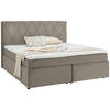 BOXSPRINGBETT 180/200 cm  in Beige  - Beige/Schwarz, Design, Kunststoff/Textil (180/200cm) - Xora