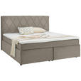 BOXSPRINGBETT 180/200 cm  in Beige  - Beige/Schwarz, Design, Kunststoff/Textil (180/200cm) - Xora