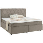 BOXSPRINGBETT 180/200 cm  in Beige  - Beige/Schwarz, Design, Kunststoff/Textil (180/200cm) - Xora
