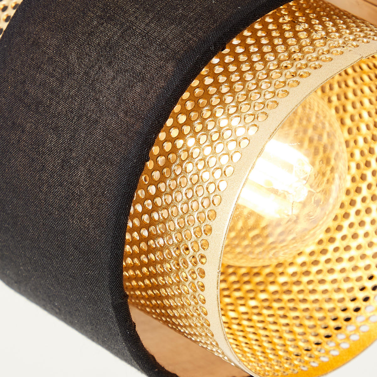 DECKENSTRAHLER - Goldfarben/Schwarz, Basics, Textil/Metall (87,1/10/17,2cm) - Brilliant