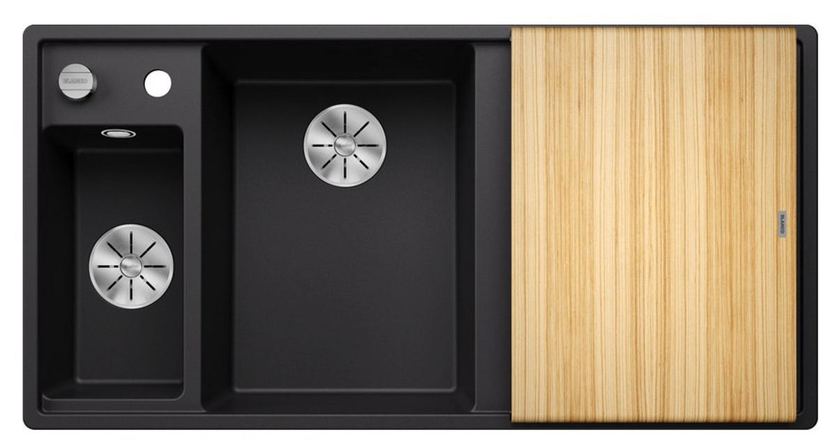 SPÜLE 525849  - Schwarz, Basics, Stein (100/20,2/50cm) - Blanco