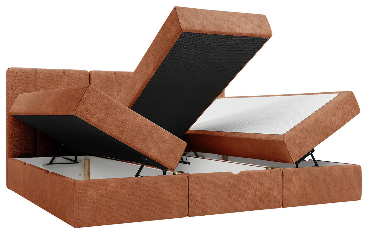 FAMILIENBETT - Rotbraun/Schwarz, Design, Holzwerkstoff/Kunststoff (210/200cm) - Esposa