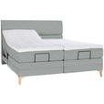 BOXSPRINGBETT 200/200 cm  in Grau  - Eichefarben/Grau, KONVENTIONELL, Holz/Textil (200/200cm) - Voleo