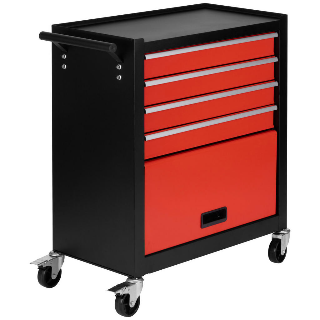 Thumbnail - Werkstattwagen Tc-174001, Rot, Schwarz, Metall, Kunststoff, N/A Fächer, 33x74.5x61.6 cm, RoHS, Freizeit, Heimwerken, Wer...