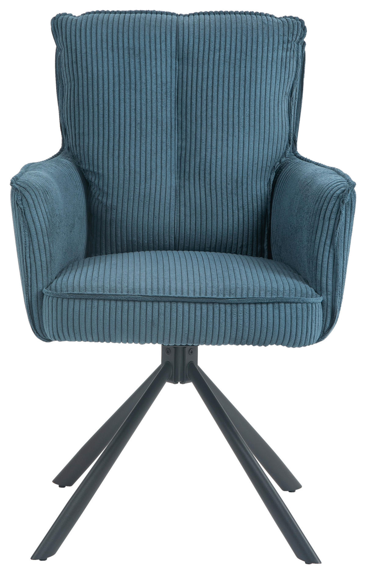 ARMLEHNSTUHL  in Eisen Cord  - Blau/Schwarz, Design, Textil/Metall (62/95/67cm) - Novel