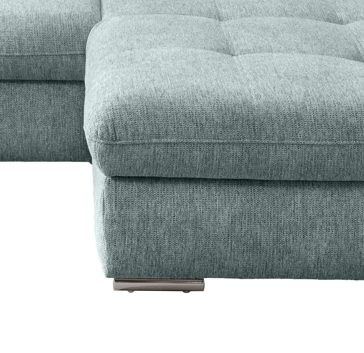 ECKSOFA Blau Chenille  - Chromfarben/Blau, Design, Textil/Metall (300/196cm) - Livetastic
