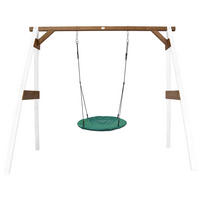 NESTSCHAUKEL Braun, Weiß  - Braun/Weiß, KONVENTIONELL, Holz/Kunststoff (254/207/160cm) - Ambia Garden