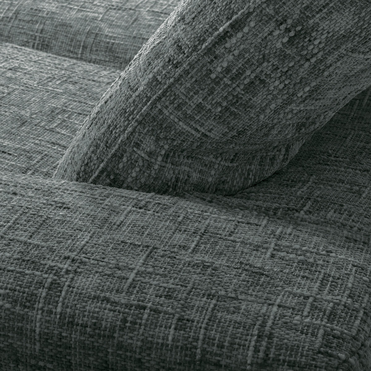 ECKSOFA PORTLAND Anthrazit Struktur Kopfteilverstellung  - Chromfarben/Anthrazit, Design, Holz/Textil (295/187cm) - Livetastic