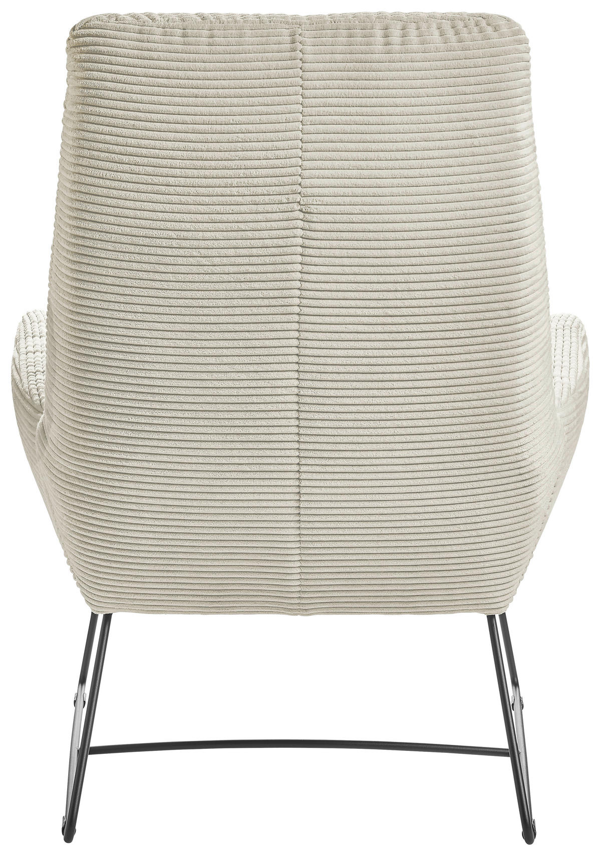 SESSEL in Cord Creme  - Creme/Schwarz, Design, Textil/Metall (82/102/81cm) - Hom`in