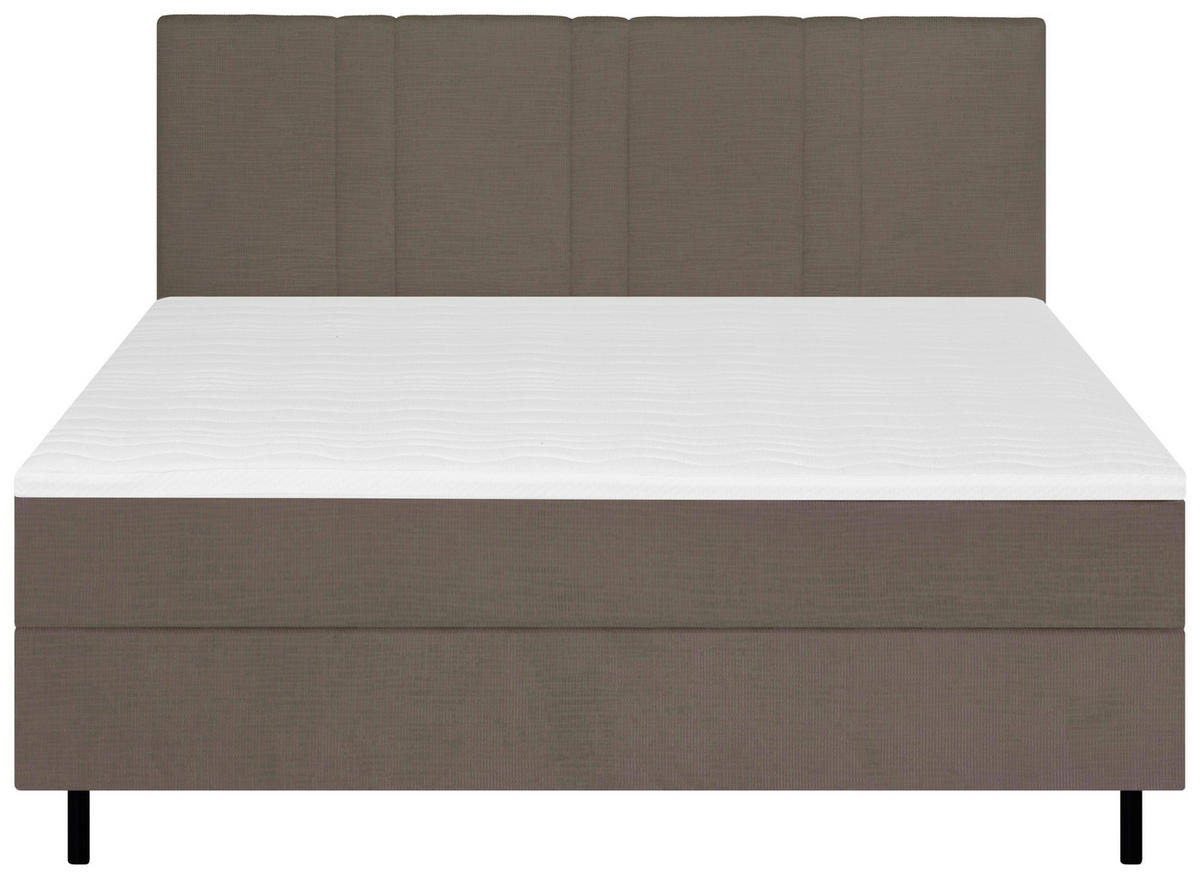 BOXSPRINGBETT 180/200 cm  in Braun  - Schwarz/Braun, Design, Textil/Metall (180/200cm) - Welnova