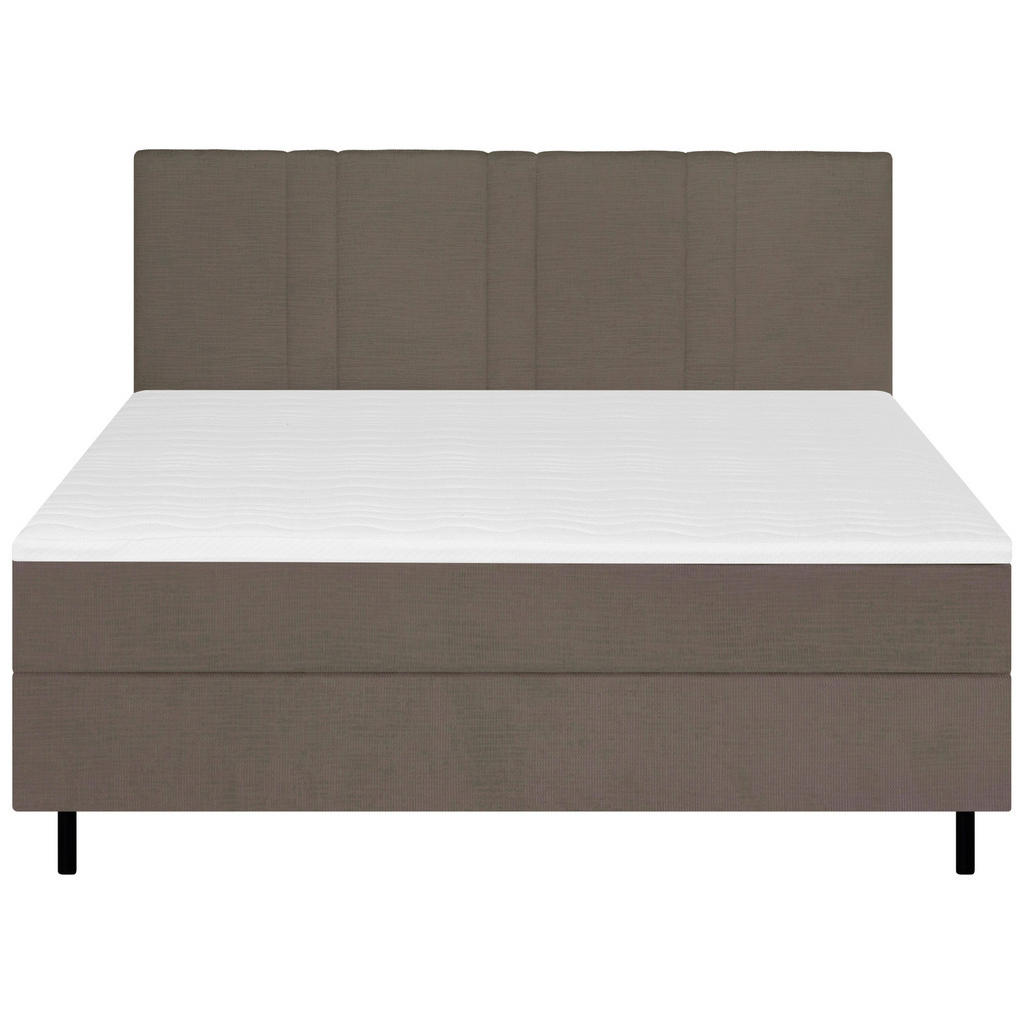 Thumbnail - Welnova Boxspringbett, Braun, Textil, H5, 7-Zonen, Höhe ca. 19 cm, 160x200 cm, Topper durchgehend, Partnermatratze mit d...