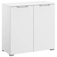 KOMMODE 80/81/42 cm  in Weiss  - Weiss/Silberfarben, Design, Holzwerkstoff/Kunststoff (80/81/42cm) - Novel