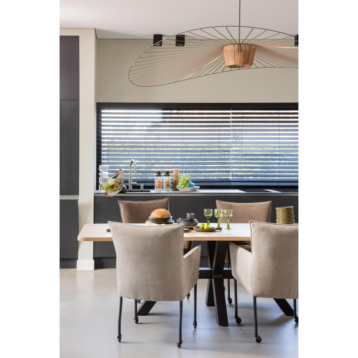 ESSTISCH in Holz, Metall 240/100/77 cm   - Schwarz/Naturfarben, MODERN, Holz/Metall (240/100/77cm) - Livetastic