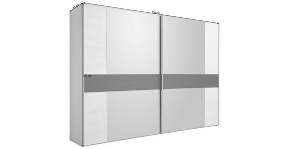 SCHWEBETÜRENSCHRANK in Hellbraun, Lärchefarben - Hellbraun/Chromfarben, Design, Glas/Holzwerkstoff (250/217/67cm) - Dieter Knoll