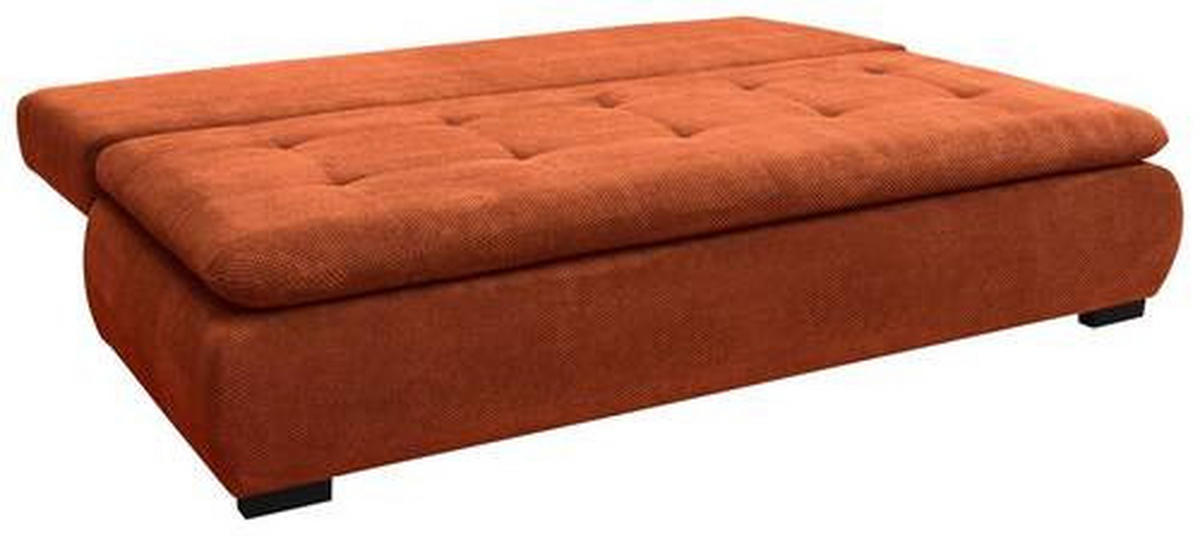SCHLAFSOFA in Webstoff, Plüsch Rostfarben  - Rostfarben/Schwarz, Konventionell, Textil (203/72-96/98cm) - Novel