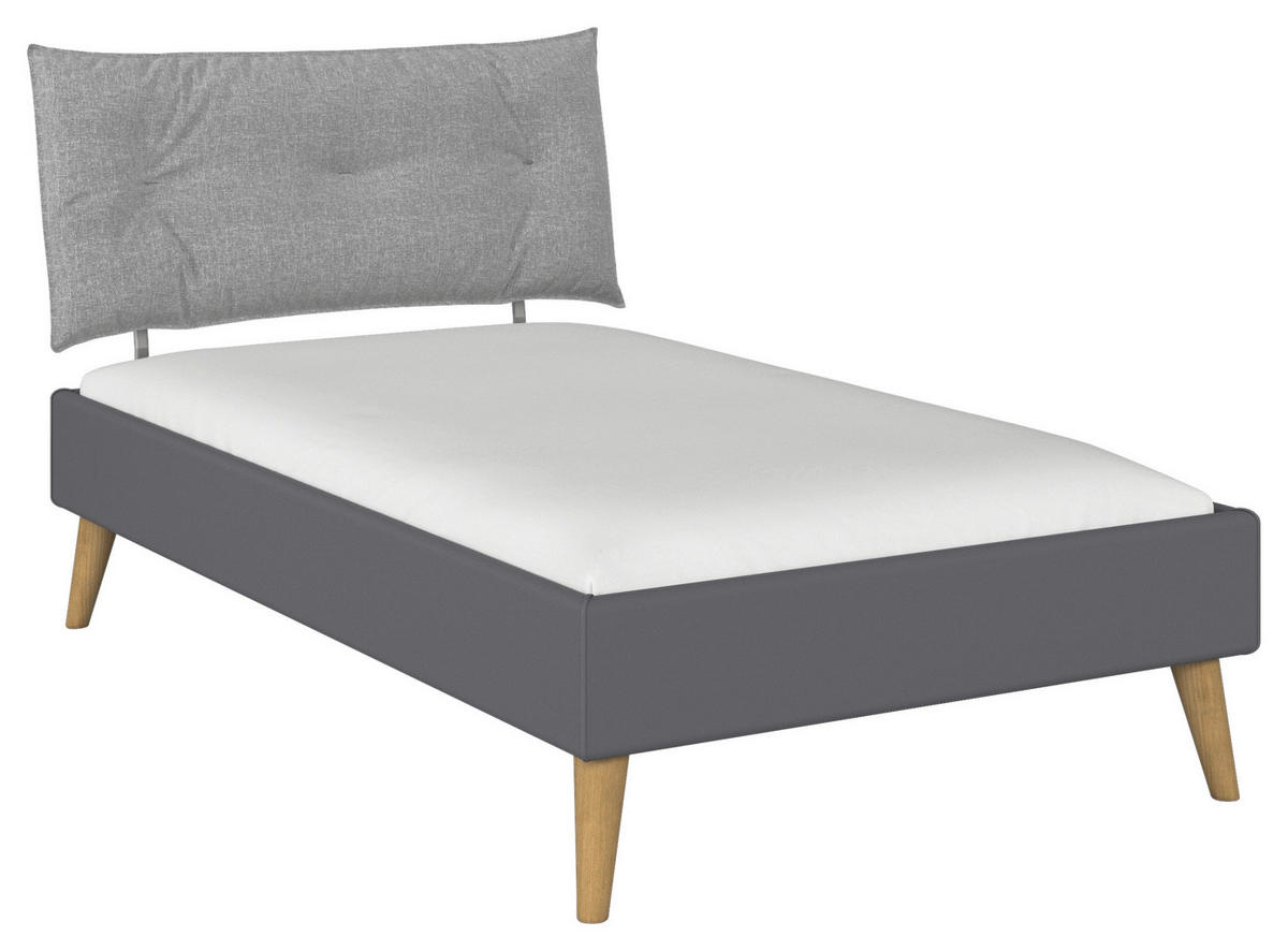 BETT 120/200 cm  Grau   - Wildeiche/Grau, Design, Holz/Holzwerkstoff (120/200cm) - Carryhome