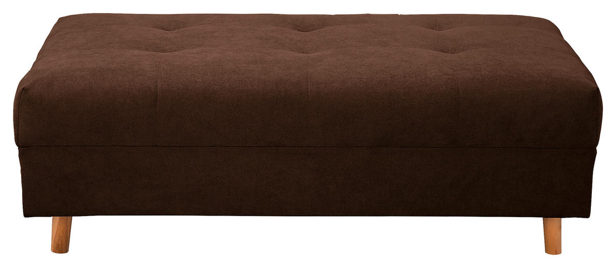 ECKSOFA inkl. Hocker Ariella in Mikrofaser Dunkelbraun  161/231 cm  - Dunkelbraun/Naturfarben, Design, Holz/Textil (161/231cm) - Livetastic