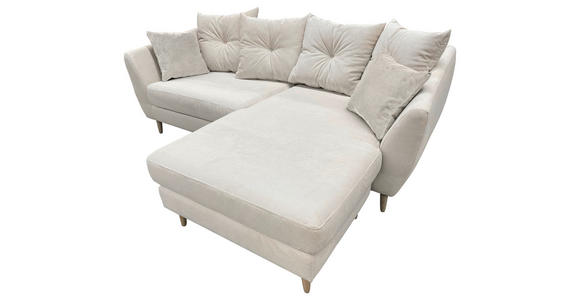 ECKSOFA Naturfarben Feincord - Buchefarben/Naturfarben, KONVENTIONELL, Holz/Textil (211/154cm) - Carryhome