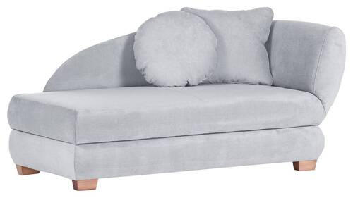 RÉCAMIERE Hellblau Mikrofaser  - Eichefarben/Hellblau, LIFESTYLE, Holz/Textil (176/85/88cm) - Xora
