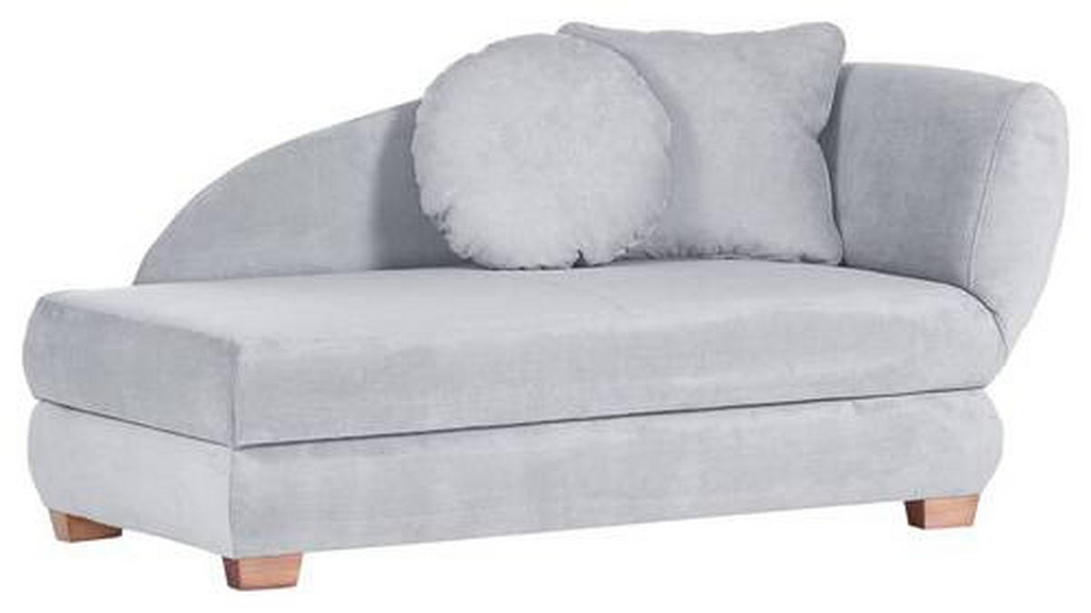 RÉCAMIERE Hellblau Mikrofaser  - Eichefarben/Hellblau, LIFESTYLE, Holz/Textil (176/85/88cm) - Xora