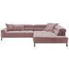 ECKSOFA in Feincord Altrosa  - Schwarz/Altrosa, Konventionell, Textil/Metall (311/219cm) - Hom`in