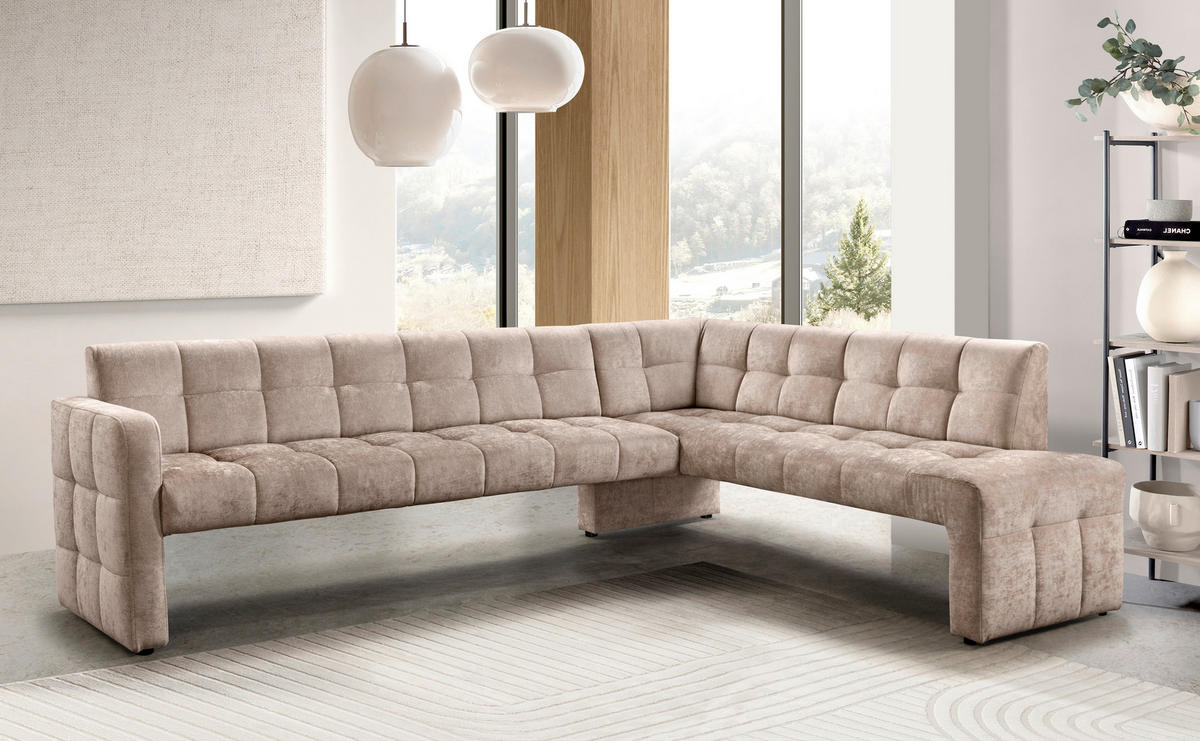 KLUPA KUTNA  bež  drvo, tekstil, drvni materijal      - bež/crna, Moderno, drvni materijal/drvo (265/197cm) - Livetastic