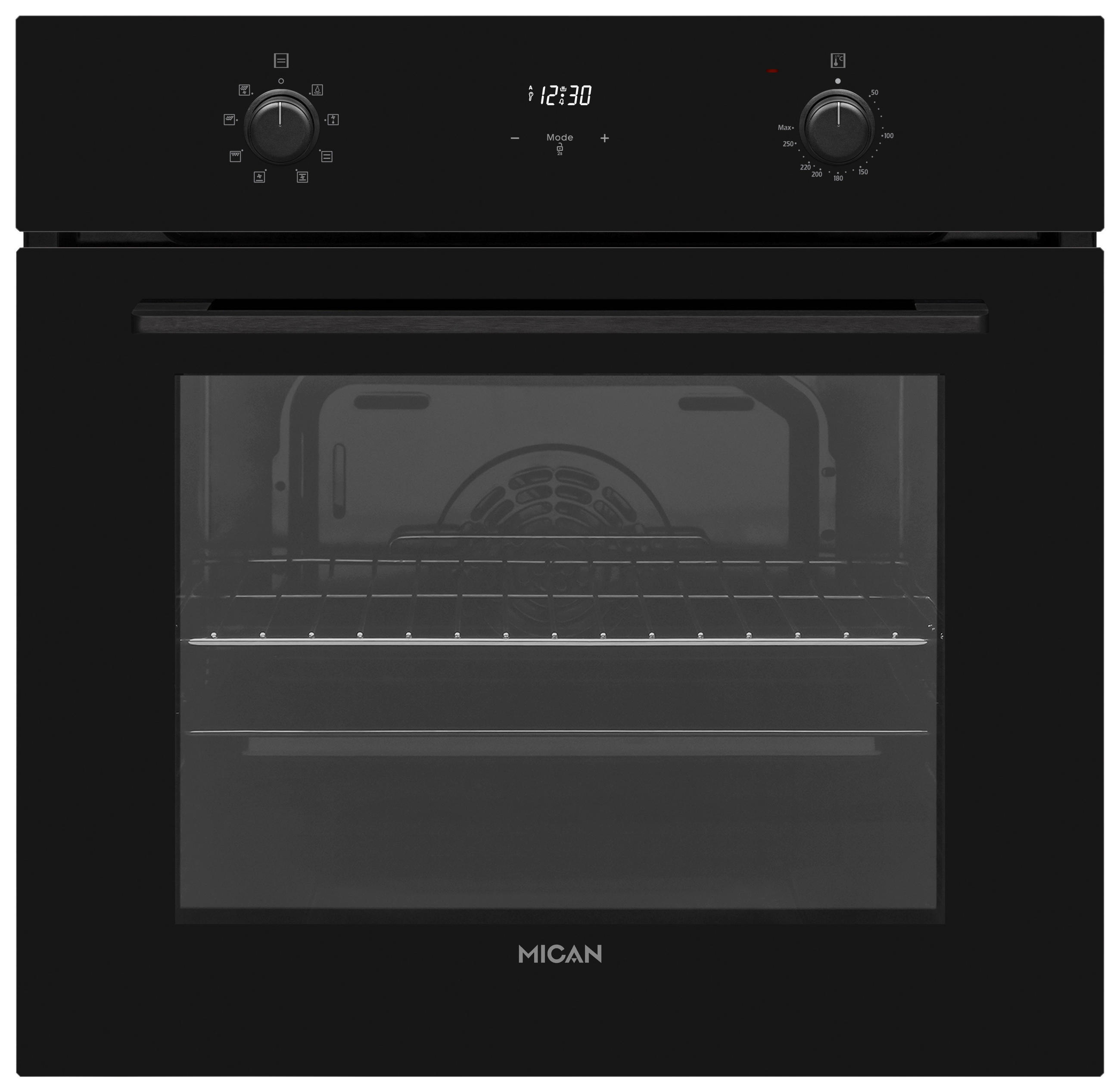 EINBAUBACKOFEN BOAHSD65  - Schwarz, Basics, Glas/Metall (59,5/59,5/57cm) - Mican