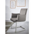 ARMLEHNSTUHL  in Stahl Mikrofaser  - Edelstahlfarben/Grau, Design, Holzwerkstoff/Textil (63/91/60cm) - Dieter Knoll