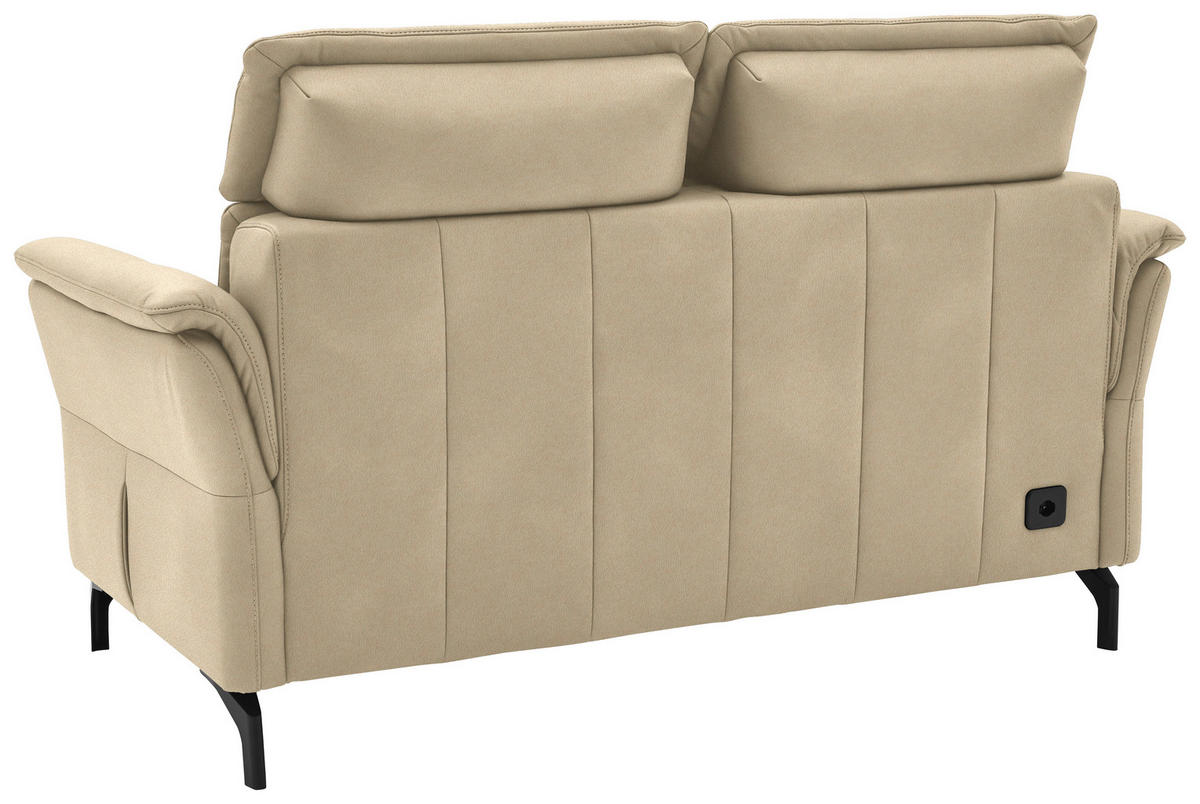 2-SITZER-SOFA in Mikrofaser Ecru  - Ecru/Schwarz, Konventionell, Textil/Metall (178/103/92cm) - Dieter Knoll