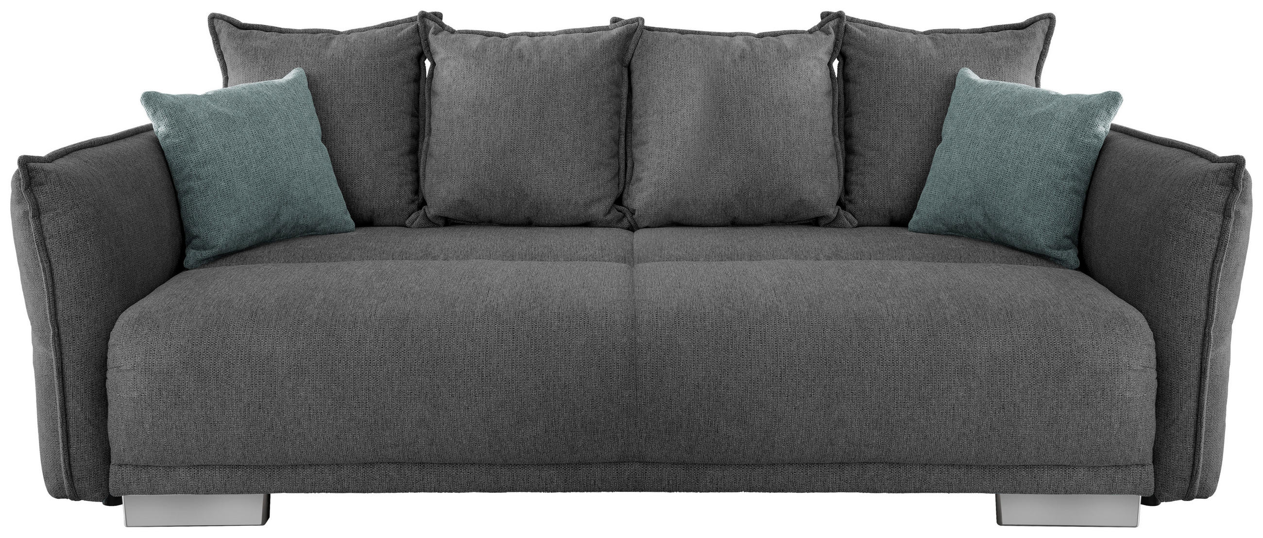 BIGSOFA Chenille Anthrazit  - Chromfarben/Anthrazit, MODERN, Kunststoff/Textil (242/71/90/131cm) - Livetastic