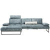 ECKSOFA Chenille Graublau  - Graublau/Anthrazit, Design, Textil/Metall (160/310cm) - Joop!