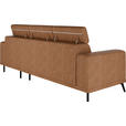 ECKSOFA Rostfarben Chenille  - Rostfarben/Schwarz, KONVENTIONELL, Textil/Metall (264/178cm) - Hom`in