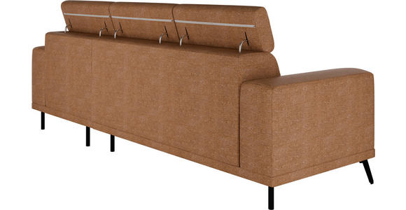 ECKSOFA Rostfarben Chenille - Rostfarben/Schwarz, KONVENTIONELL, Textil/Metall (264/178cm) - Hom`in