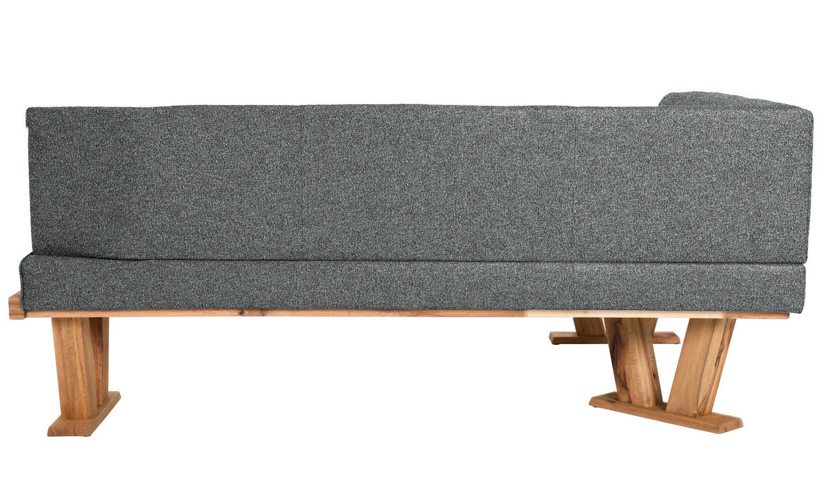 ECKBANK 155/225 cm  in Dunkelgrau  - Eichefarben/Dunkelgrau, Natur, Holz/Textil (155/225cm) - Moderano