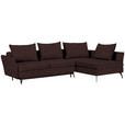 ECKSOFA in Webstoff Braun  - Schwarz/Braun, MODERN, Textil/Metall (282/182cm) - Carryhome