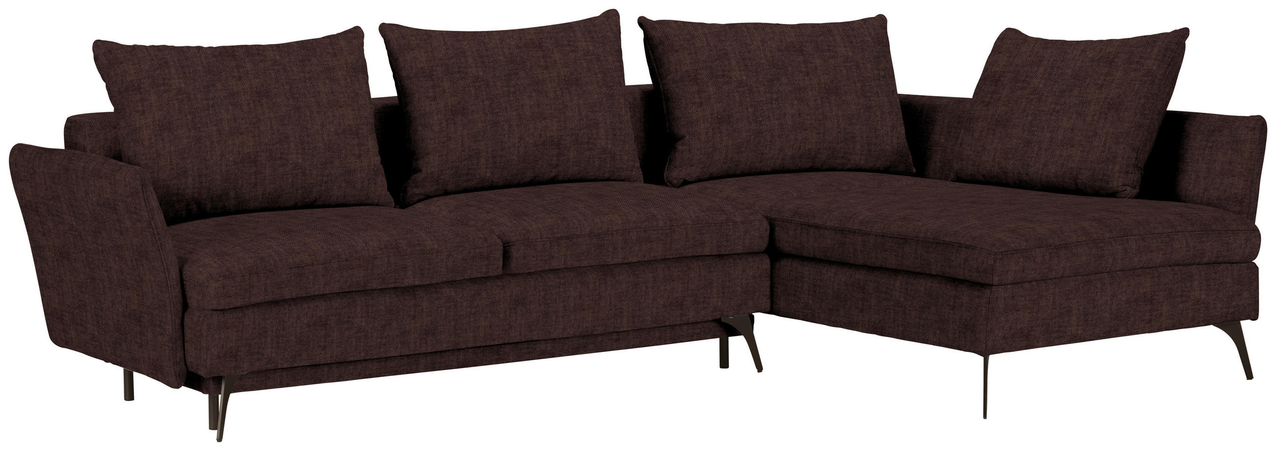 ECKSOFA in Webstoff Braun - Schwarz/Braun, Modern, Textil/Metall (282/182cm) - Carryhome