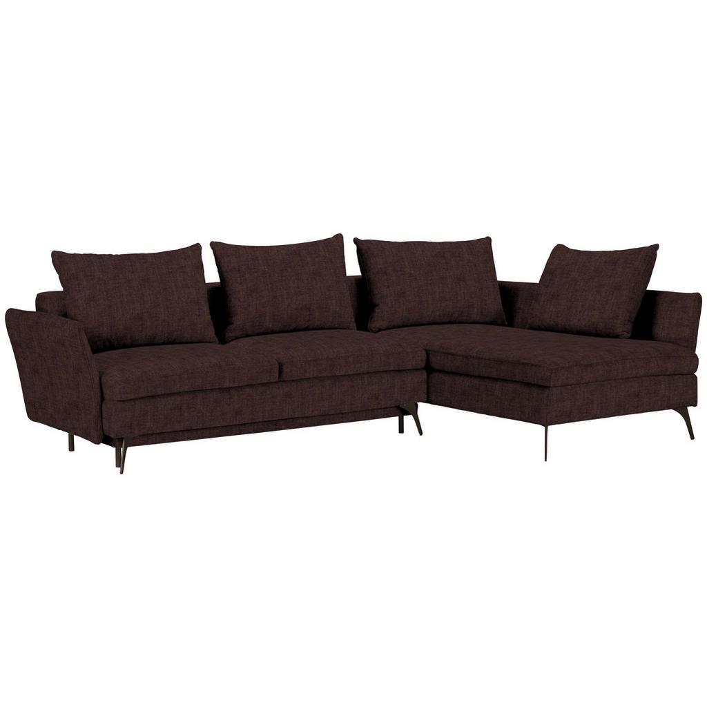 Thumbnail - Stylife Ecksofa, Dunkelbraun, Textil, 4-Sitzer, Ottomane rechts, L-Form, 282x182 cm, Stoffauswahl, seitenverkehrt erhält...