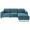 ECKSOFA  in Cord Petrol  266/180 cm  - Petrol/Schwarz, KONVENTIONELL, Textil/Metall (266/180cm) - Hom`in
