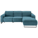 ECKSOFA  in Cord Petrol  266/180 cm  - Petrol/Schwarz, KONVENTIONELL, Textil/Metall (266/180cm) - Hom`in