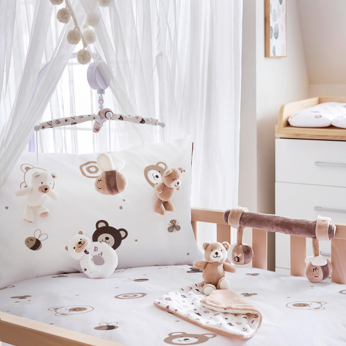 BABYBETTWÄSCHE Honey Satin 100/135 cm  - Multicolor, Basics, Textil (100/135cm) - Patinio